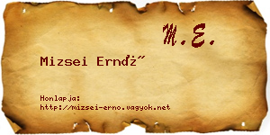 Mizsei Ernő névjegykártya