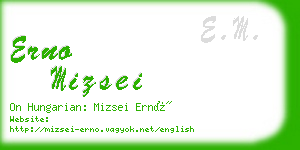 erno mizsei business card